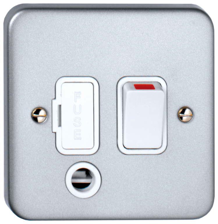 Connection Unit, DP Switched Fused c/w Flex Outlet, c/w Back Box & Knockouts