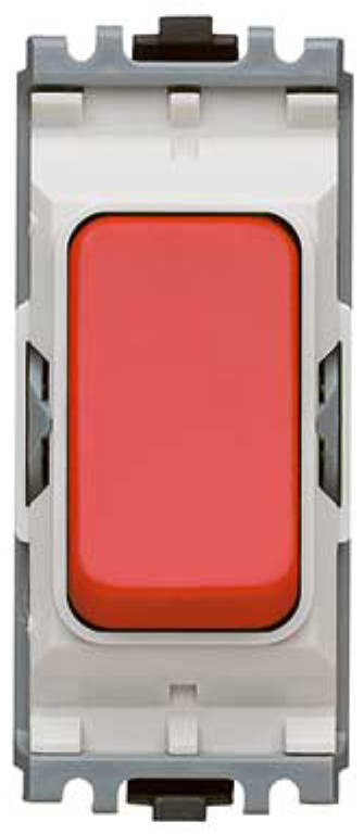 Grid Switch, 1 Way DP Push to Make, Red Rocker