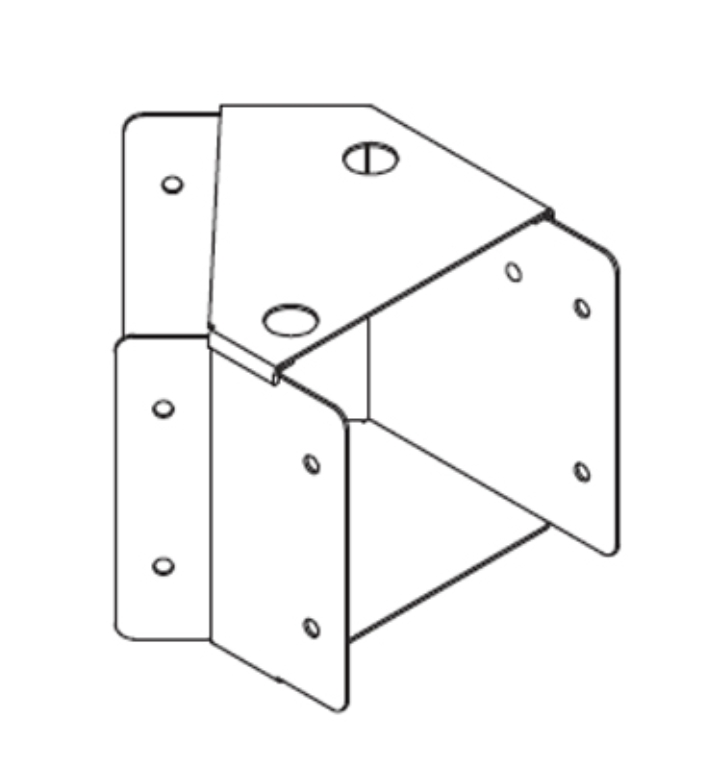 Bend, 45Deg Top Lid Gusset c/w, Turnbuckles & Lid for Trunking