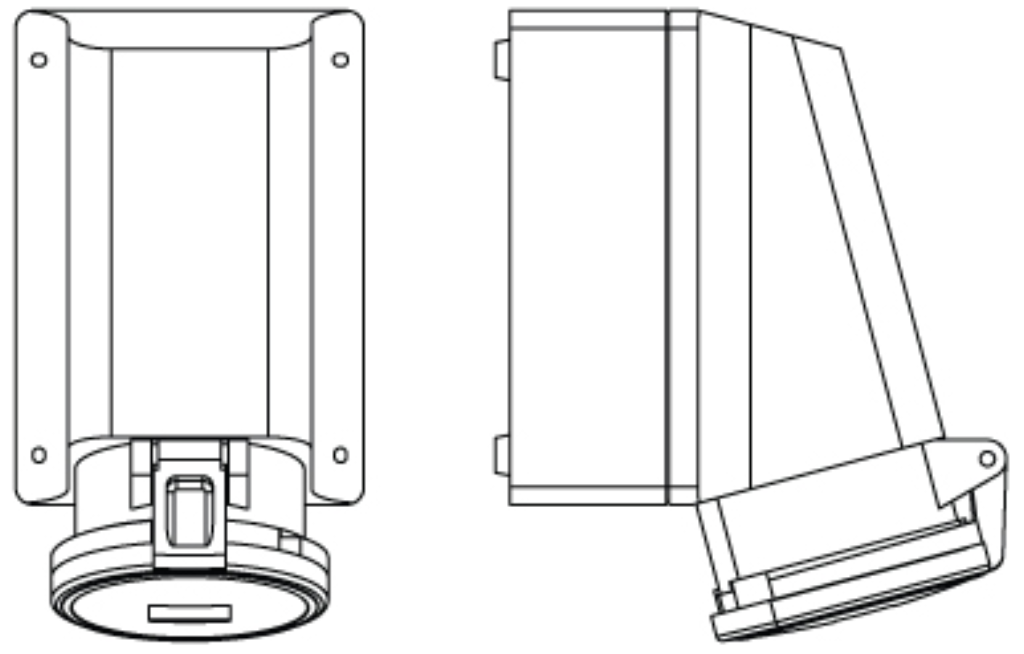 Socket, Wall 2P+E Top Entry IP44