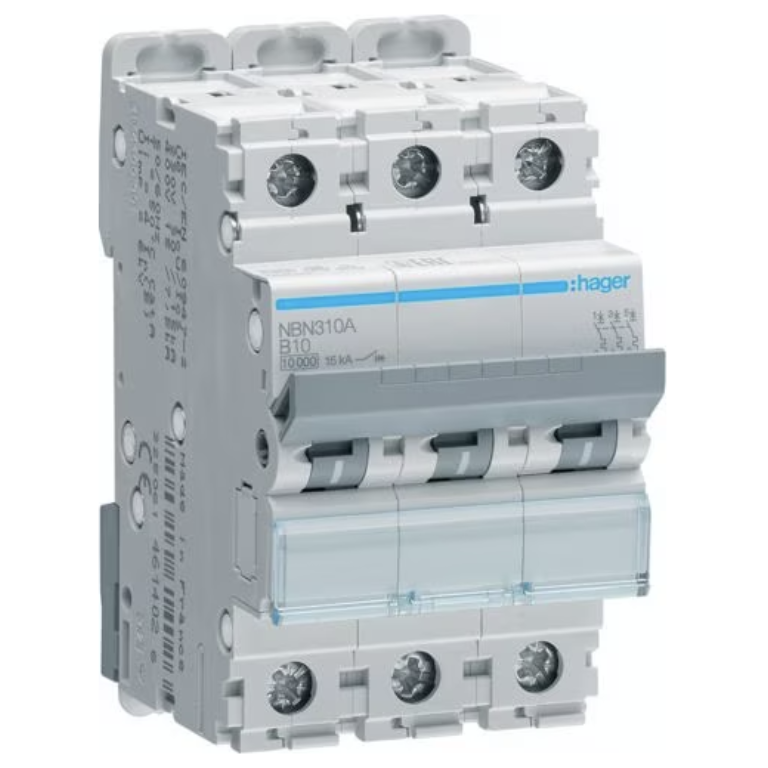 Hager NBN310A MCB TP Type B 10A 10kA