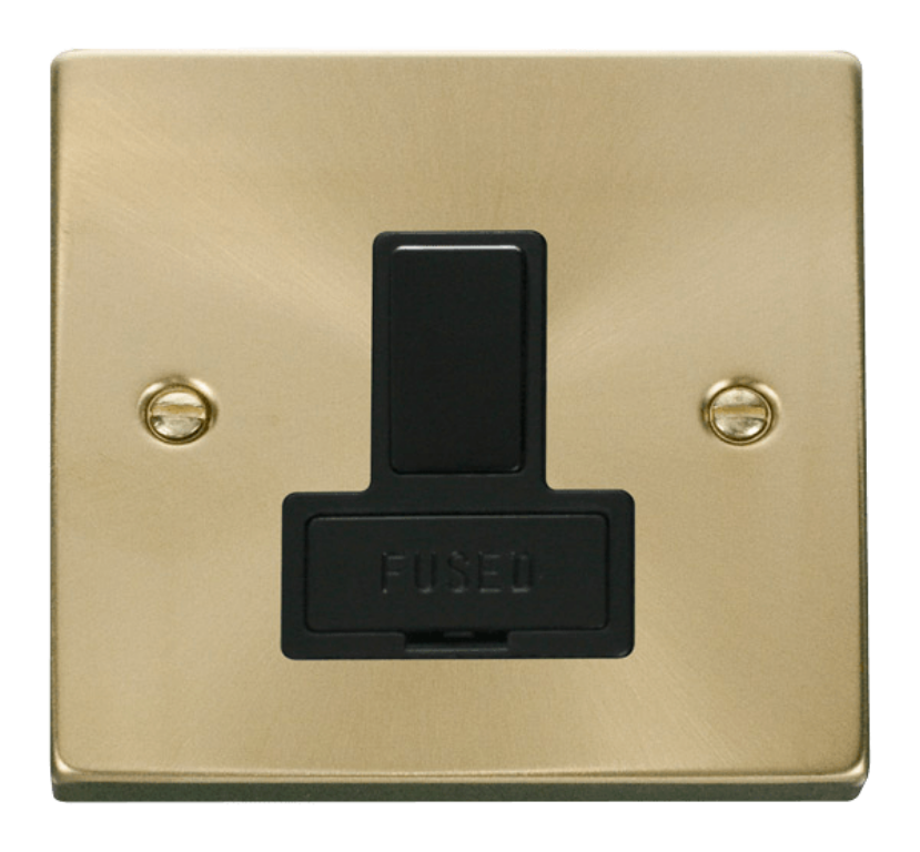 Connection Unit, Switched Fused, Black Insert Victorian