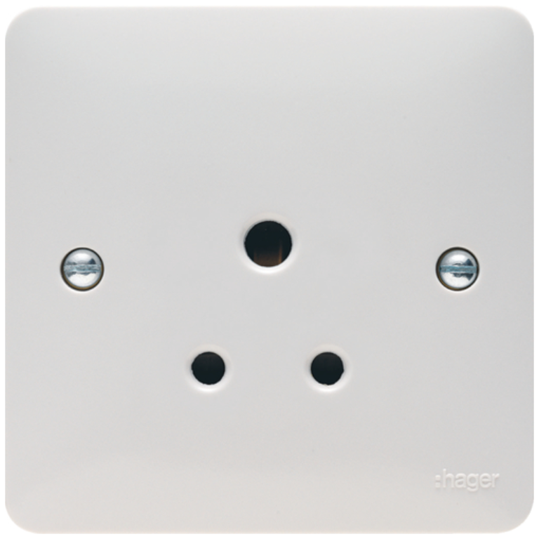 Socket, 1 Gang Unswitched Round Pin