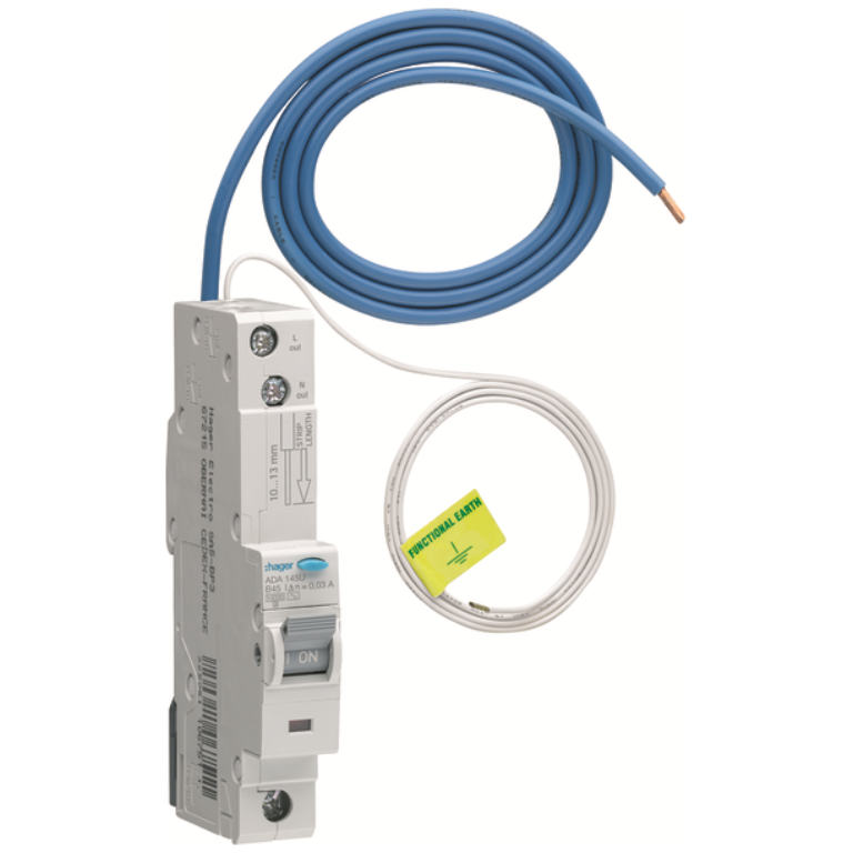 Hager ADA145U RCBO SP A B 45A 30mA 10kA