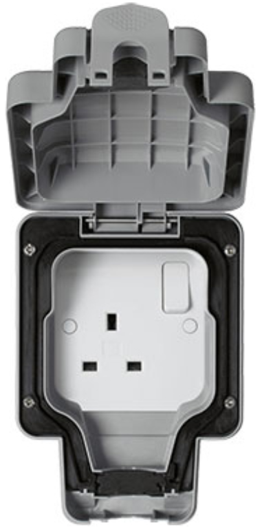 Socket, 1 Gang Switched DP IP66