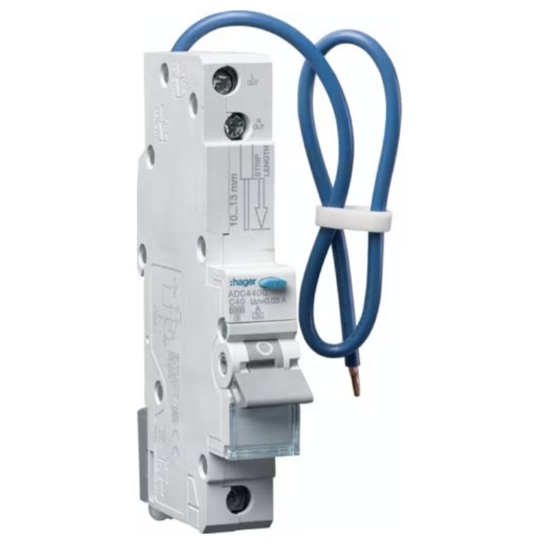 HAGER ADA145G 45A RCBO B TYPE 6kA