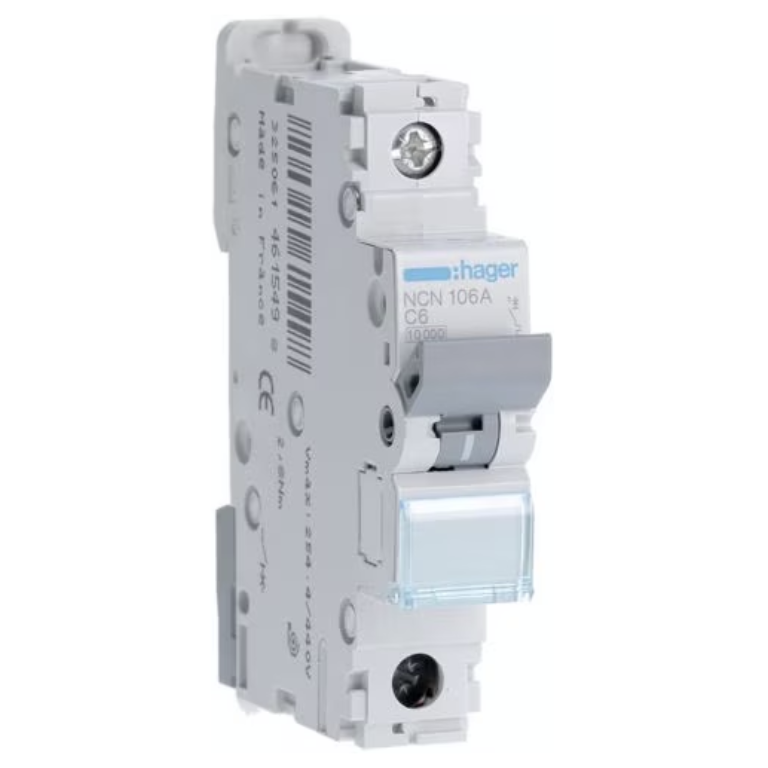 HAGER NCN106A 6A SP 10KA