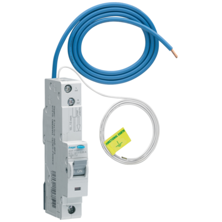 HAGER ADA110U RCBO SP A B 10A 30MA 10KA
