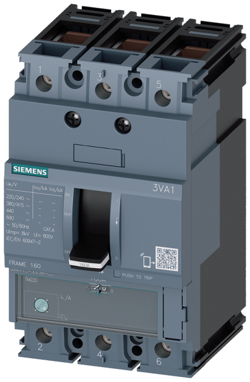 MCCB, 3P TM220 ATFM c/w Box Terminals