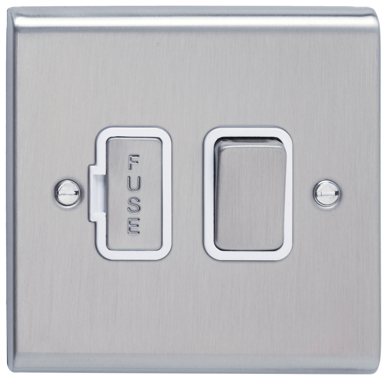 Connection Unit, DP Switched Fused, c/w White Insert