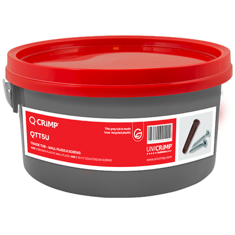 Tub, Tradesman 400 Brown Plugs & Screws, 10x2in CSK